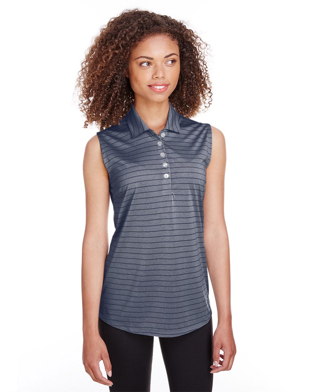 Women's Rotation Stripe Sleeveless Polo - styleImage