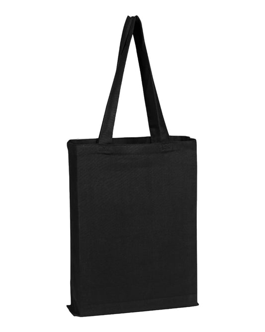 Canvas Gusset Promotional Tote - Front - B25995500 - Black