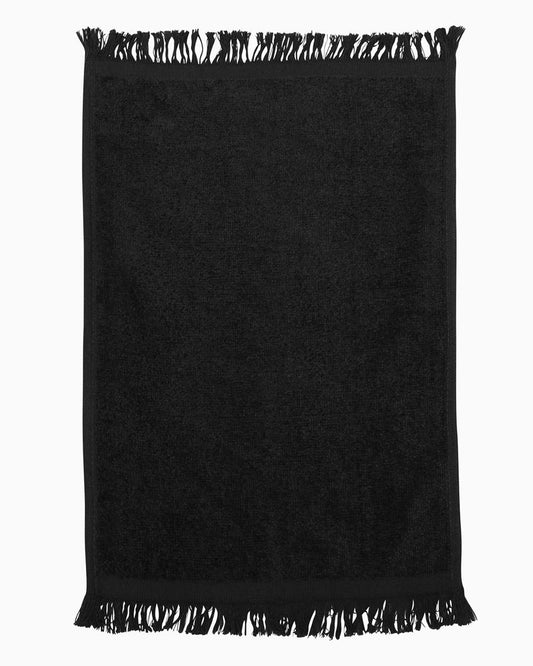 Fringed Fingertip Towel - Front - B17695500 - Black