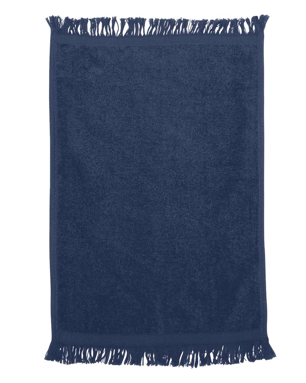 Fringed Fingertip Towel - Front - B17695650 - Navy