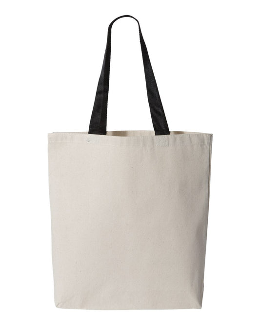 11L Canvas Tote with Contrast-Color Handles - Front - B45895250 - Natural/ Black