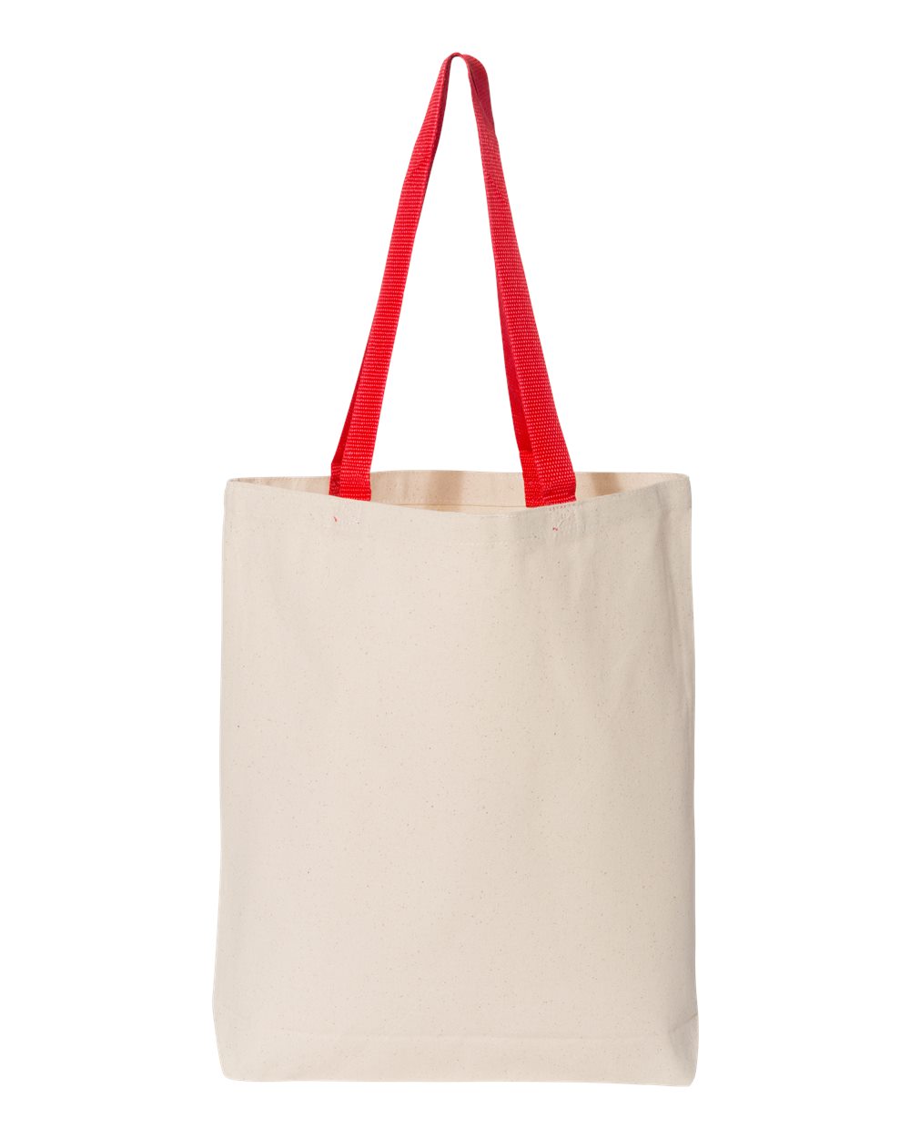 11L Canvas Tote with Contrast-Color Handles - Front - B45895700 - Natural/ Red