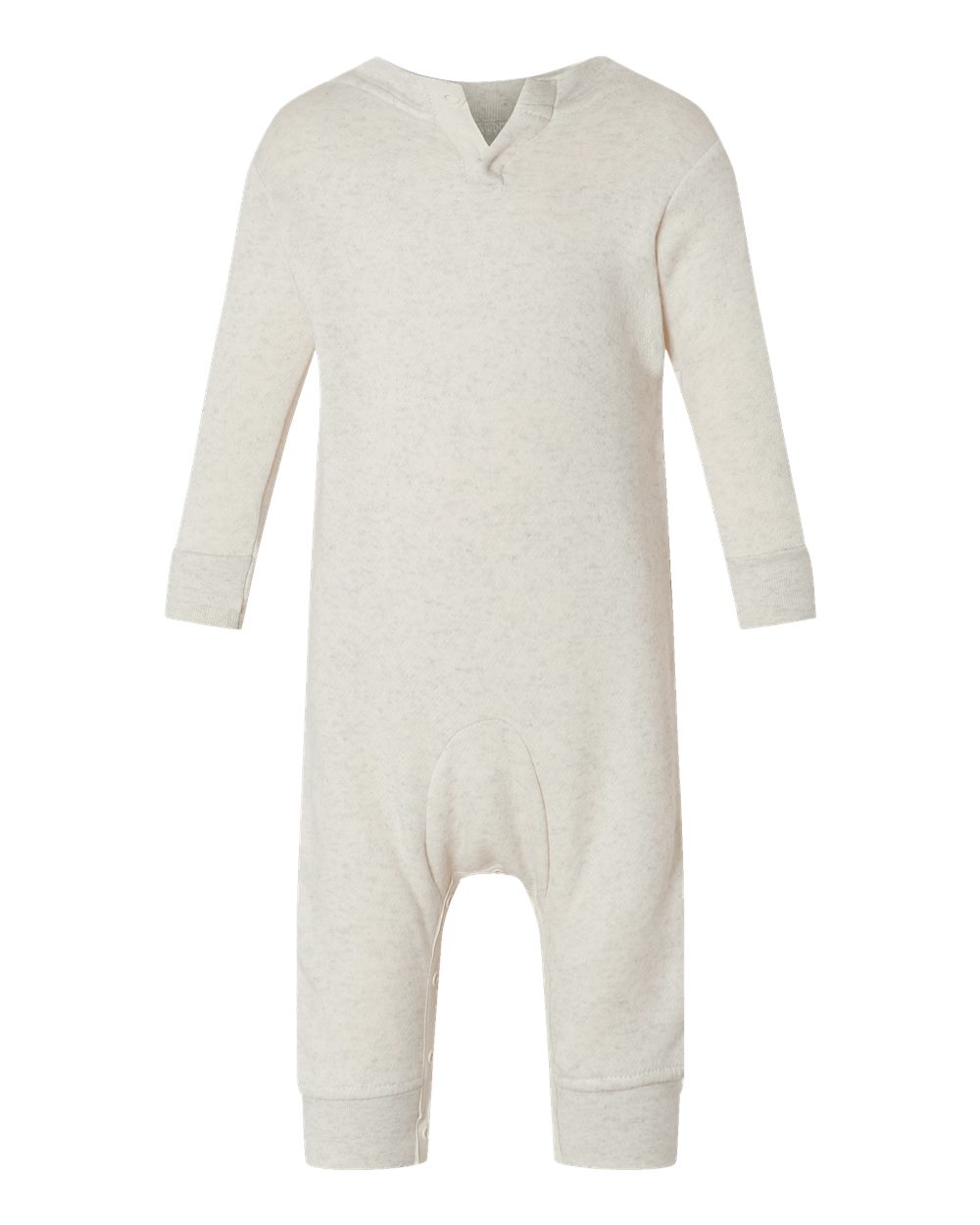 Infant Fleece One-Piece - Back - B07238242 - Natural Heather