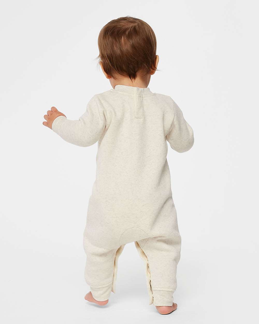 Infant Fleece One-Piece - OnModelBack - B07238242 - Natural Heather