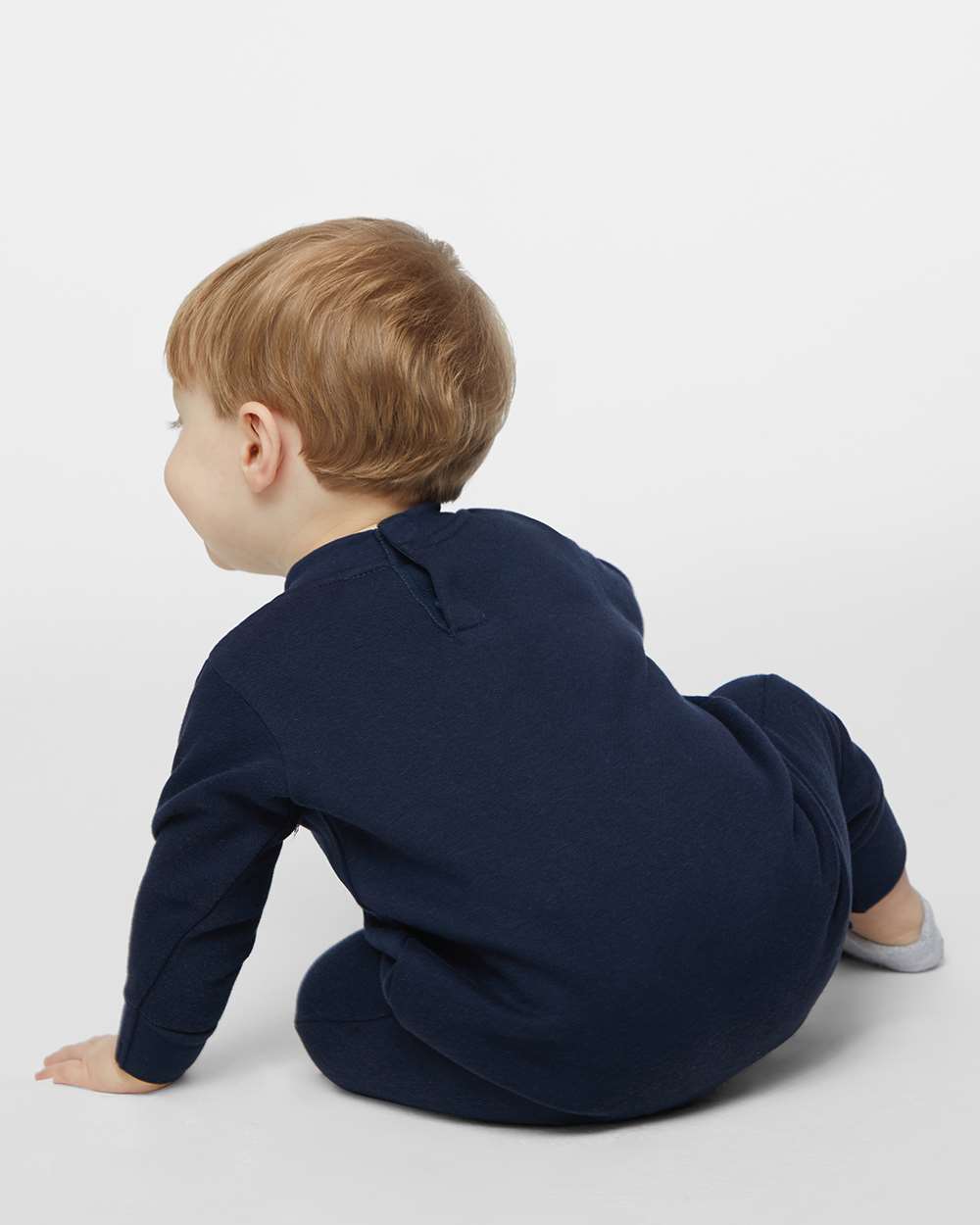 Infant Fleece One-Piece - OnModelBack - B07238652 - Navy