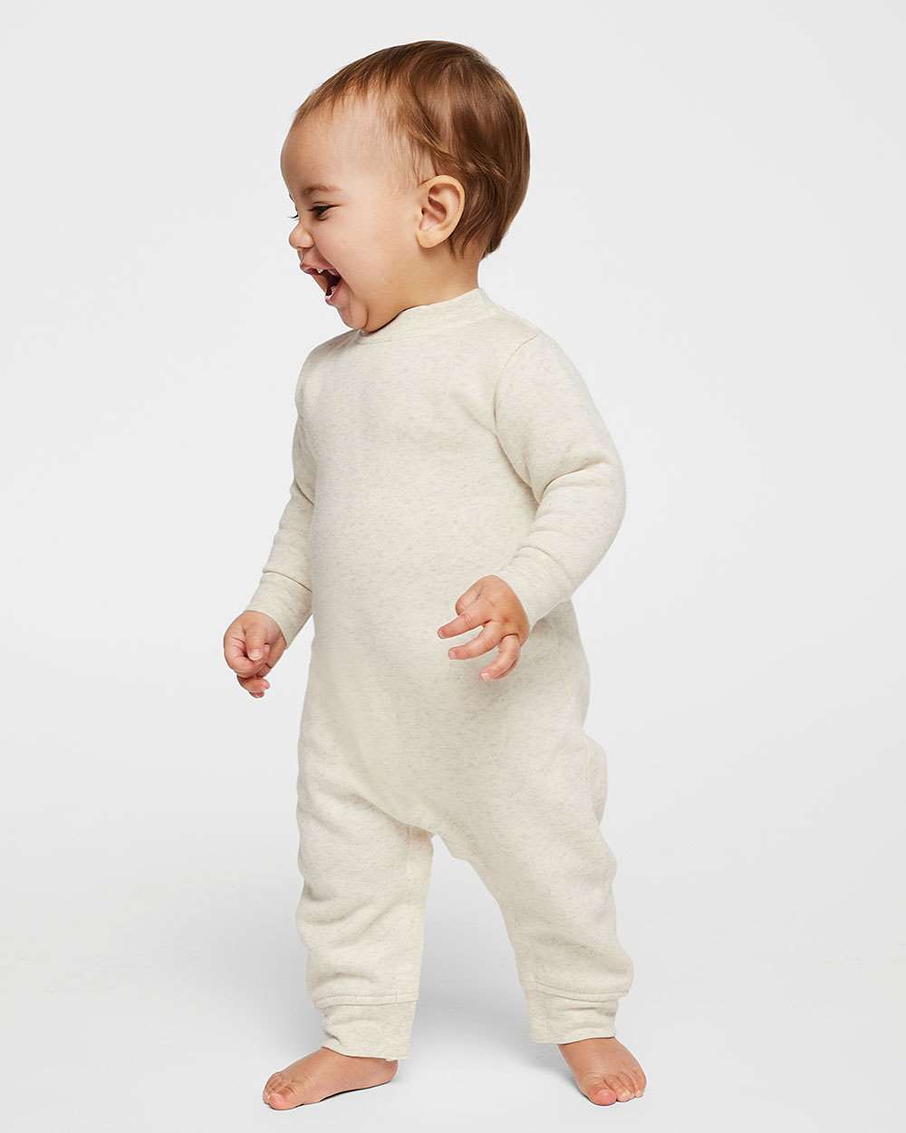 Infant Fleece One-Piece - OnModelFront - B07238242 - Natural Heather
