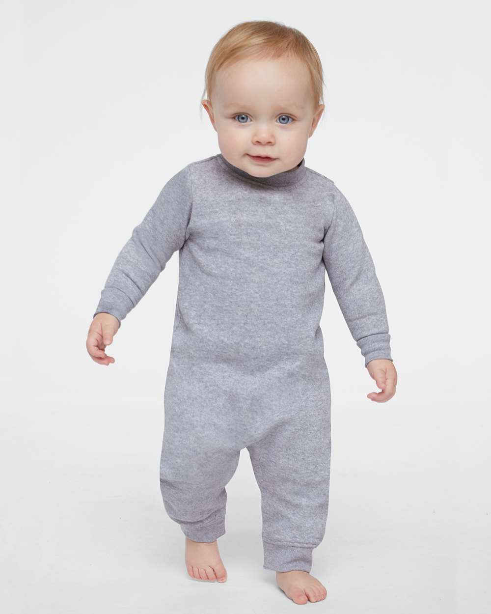 Infant Fleece One-Piece - OnModelFront - B07238582 - Heather