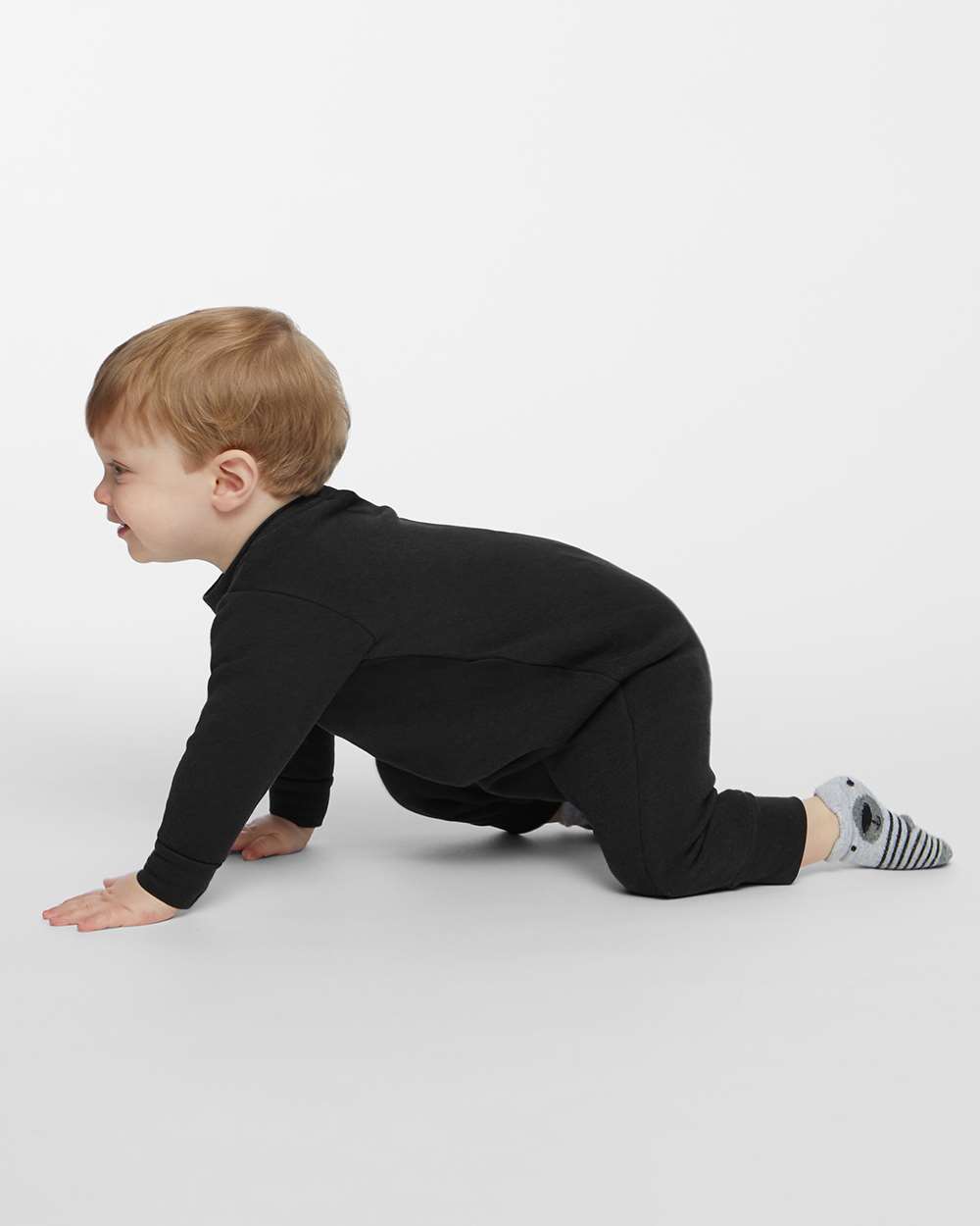 Infant Fleece One-Piece - OnModelSide - B07238502 - Black