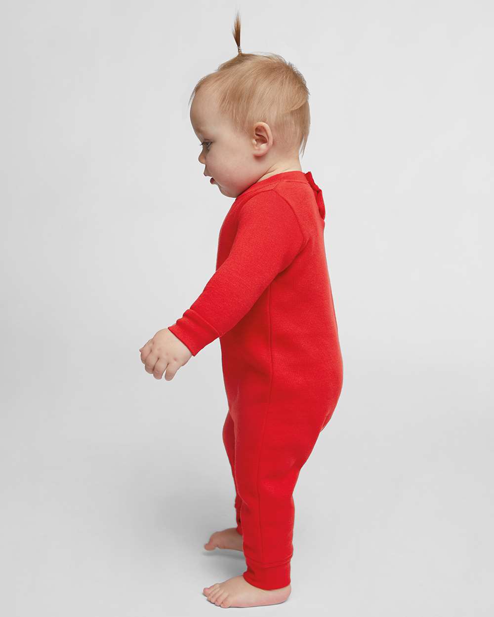 Infant Fleece One-Piece - OnModelSide - B07238702 - Red