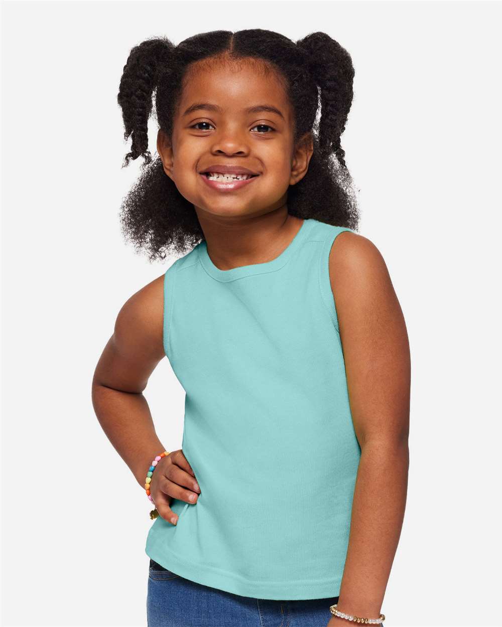 Toddler Fine Jersey Tank - OnModelFront - B08538203 - Saltwater
