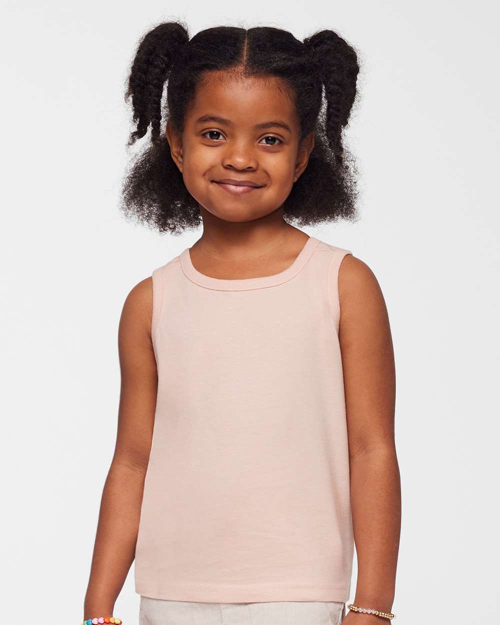 Toddler Fine Jersey Tank - OnModelFront - B08538393 - Blush