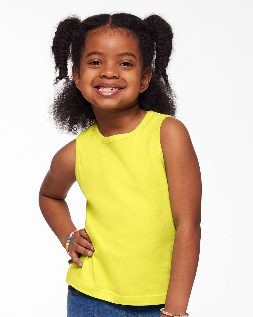 Toddler Fine Jersey Tank - OnModelFront - B08538403 - Yellow