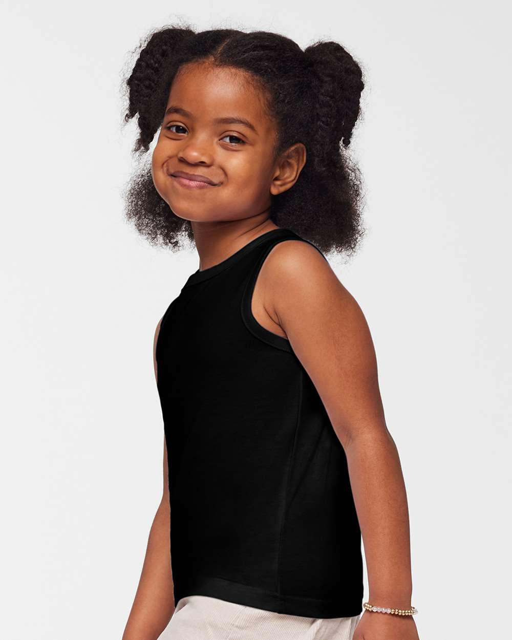 Toddler Fine Jersey Tank - OnModelSide - B08538503 - Black