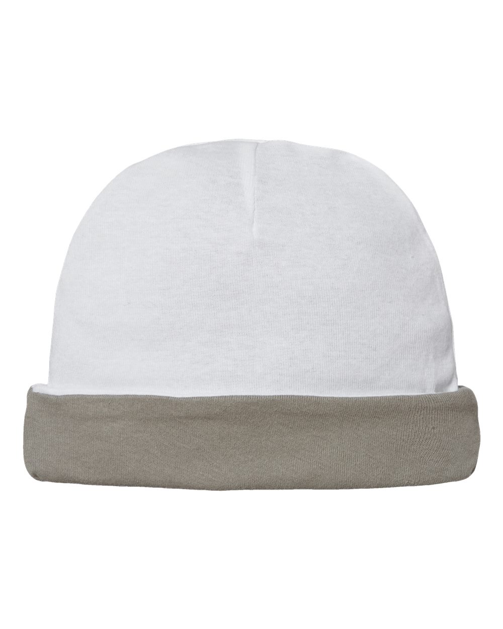 Infant Baby Rib Beanie - Back - B84638010 - White/ Titanium