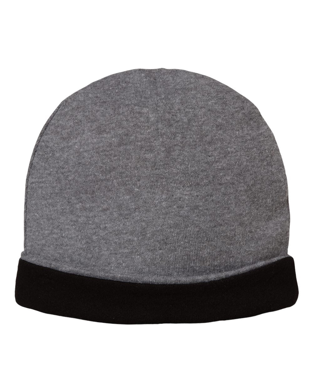 Infant Baby Rib Beanie - Back - B84638130 - Granite Heather/ Black