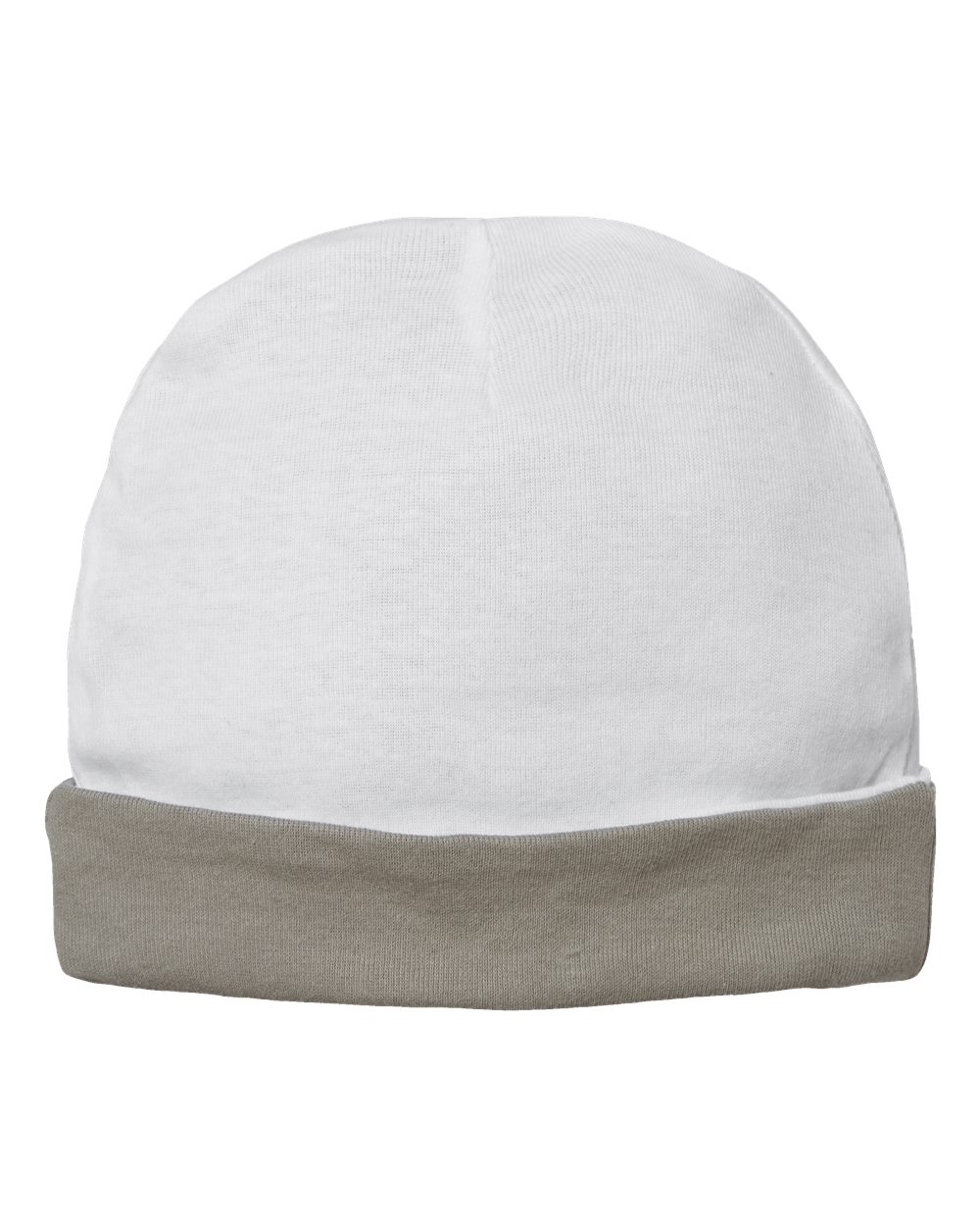 Infant Baby Rib Beanie - Front - B84638010 - White/ Titanium