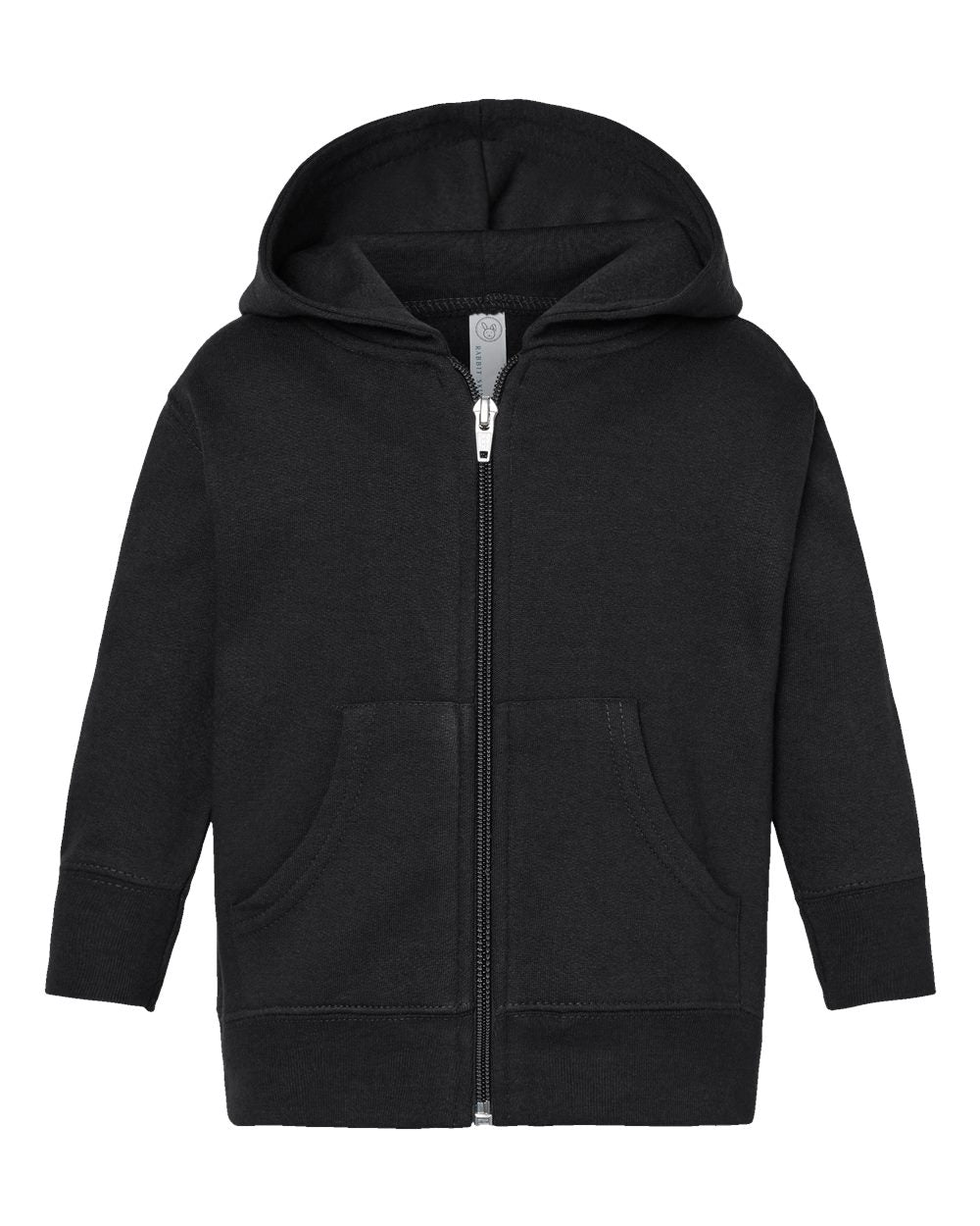 Infant Full-Zip Fleece Hoodie Sweatshirt - Front - B86838504 - Black