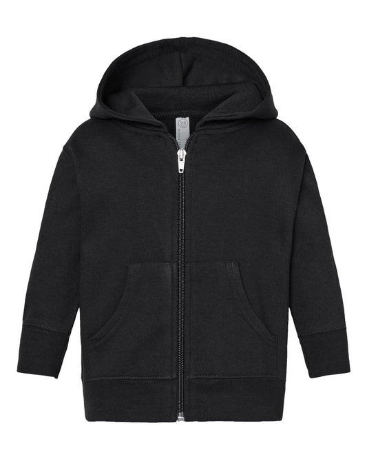 Infant Full-Zip Fleece Hoodie Sweatshirt - Front - B86838504 - Black