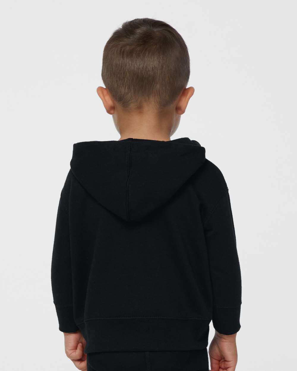 Infant Full-Zip Fleece Hoodie Sweatshirt - OnModelBack - B86838504 - Black