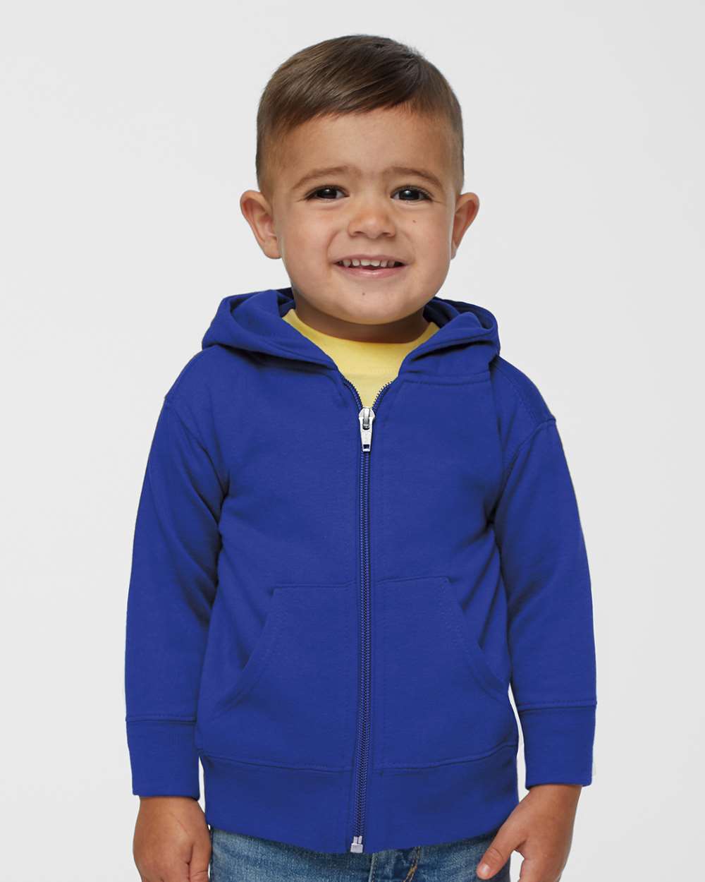 Infant Full-Zip Fleece Hoodie Sweatshirt - OnModelFront - B86838754 - Royal