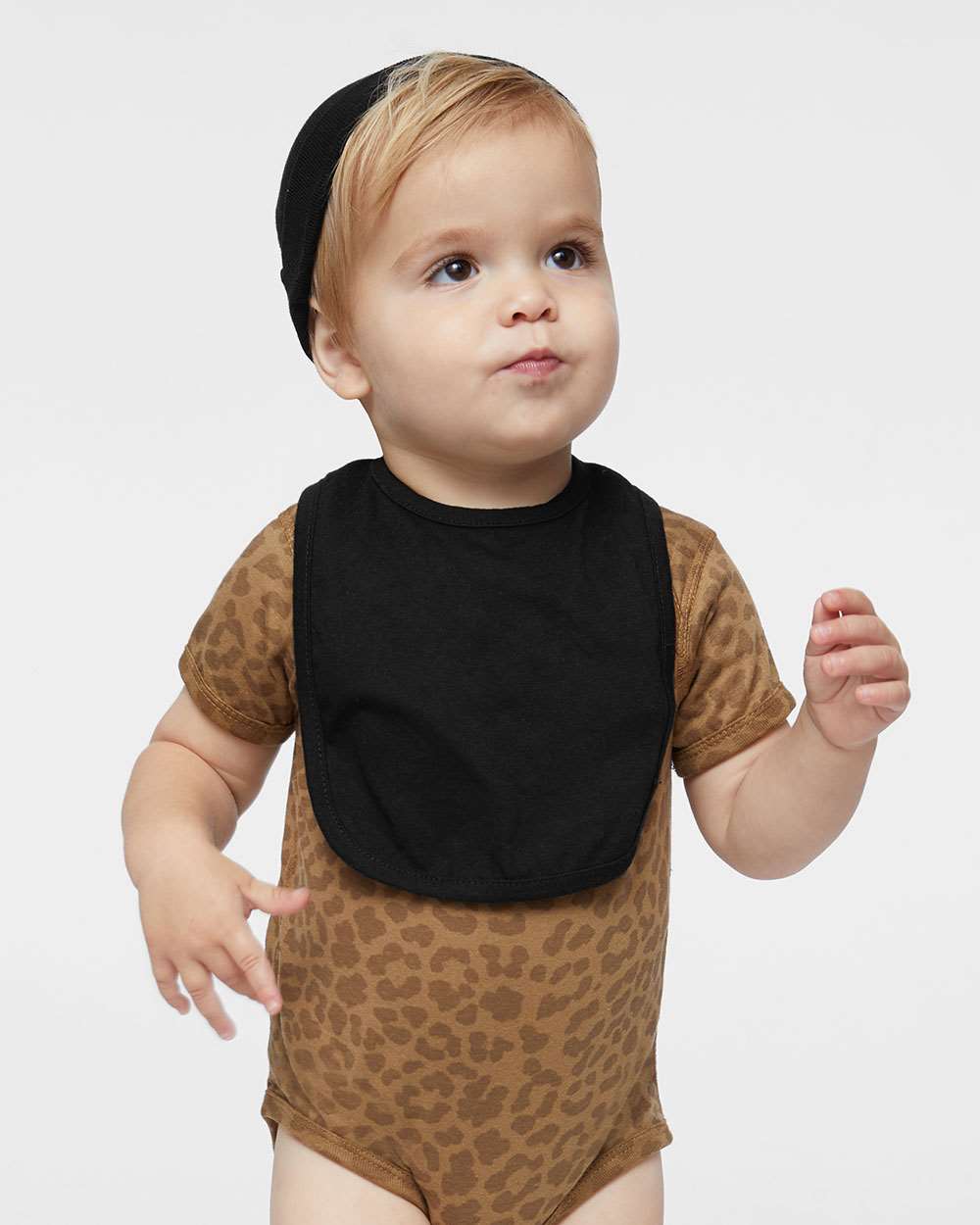 Infant Premium Jersey Bib - OnModelFront - B36938500 - Black