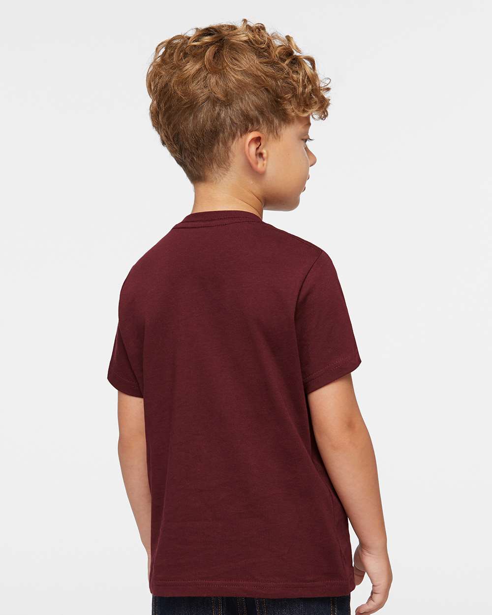 Toddler Fine Jersey Tee - OnModelBack - B31838523 - Maroon