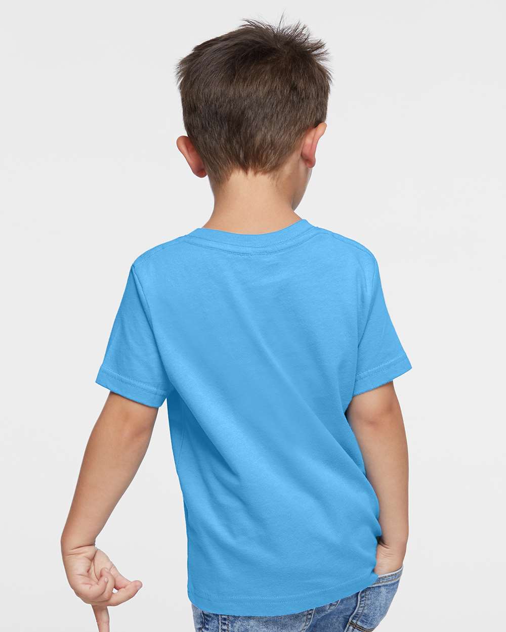 Toddler Fine Jersey Tee - OnModelBack - B31838623 - Aqua