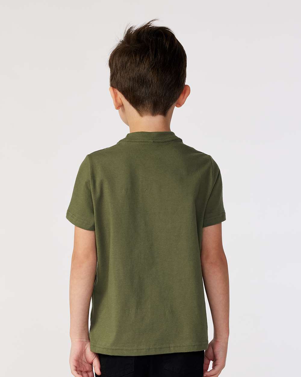 Toddler Fine Jersey Tee - OnModelBack - B31838633 - Military Green