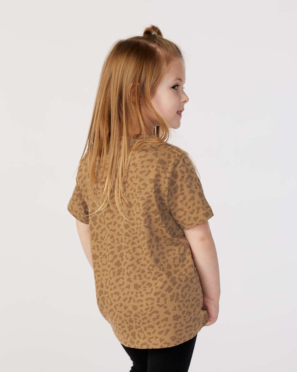 Toddler Fine Jersey Tee - OnModelBack - B31838843 - Brown Leopard