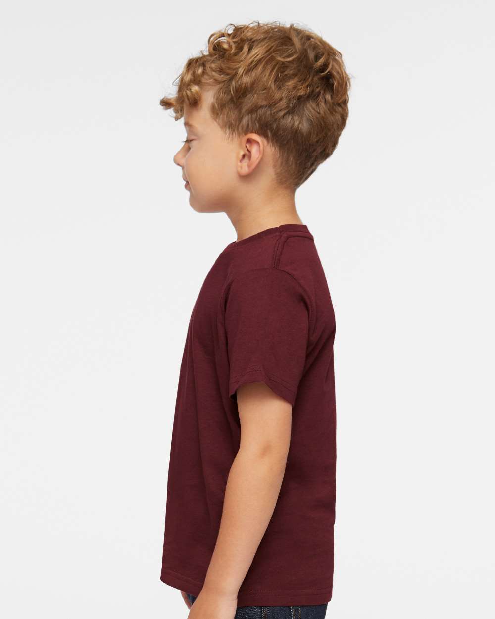 Toddler Fine Jersey Tee - OnModelSide - B31838523 - Maroon