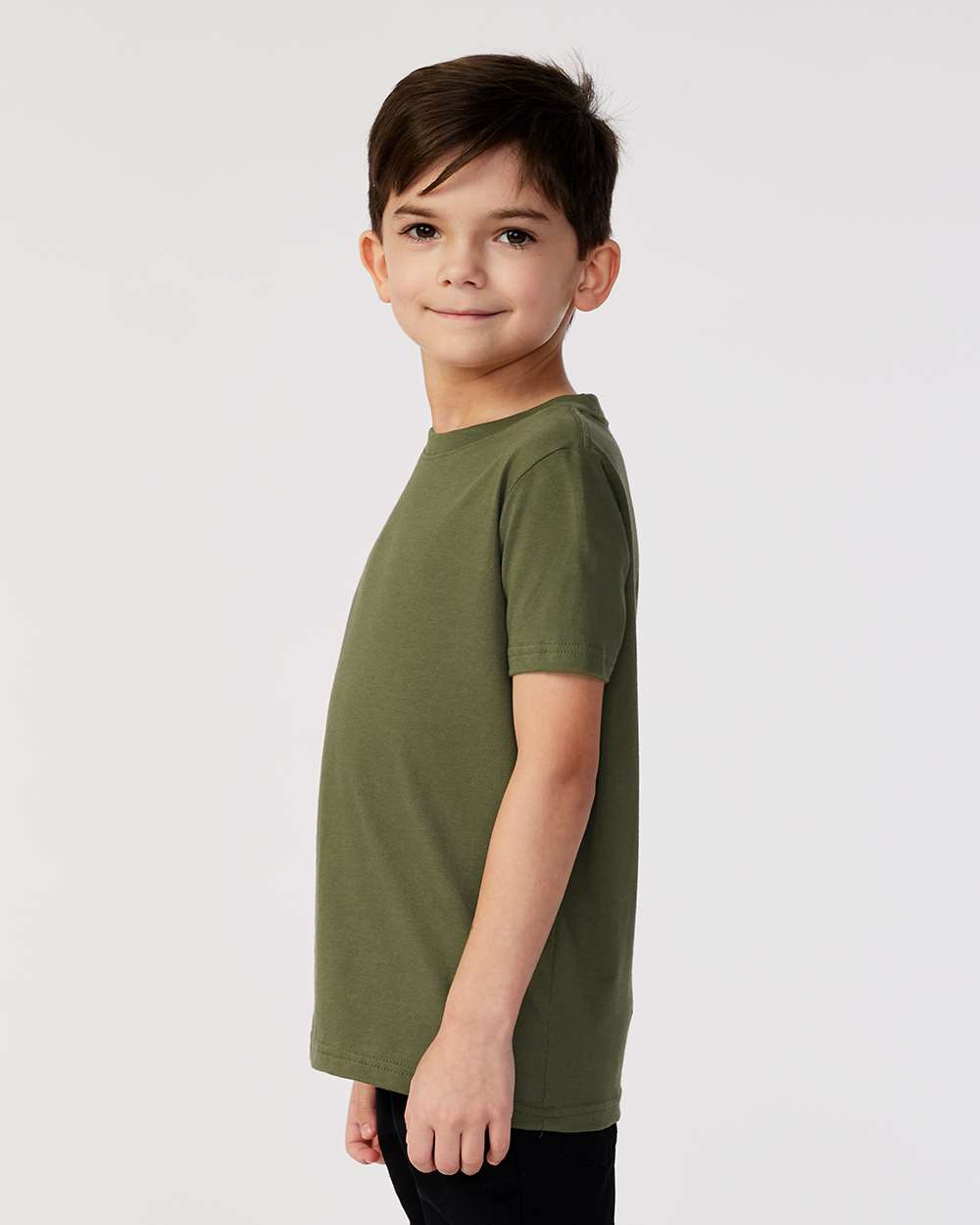 Toddler Fine Jersey Tee - OnModelSide - B31838633 - Military Green