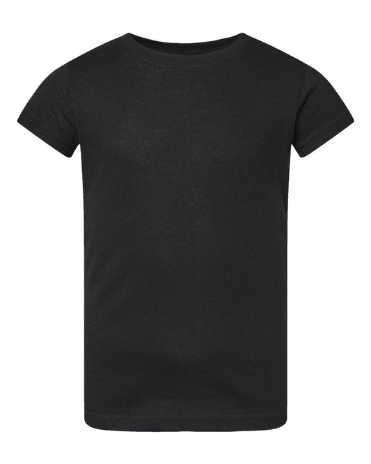 Toddler Girls Fine Jersey Tee - Front - B32038503 - Black