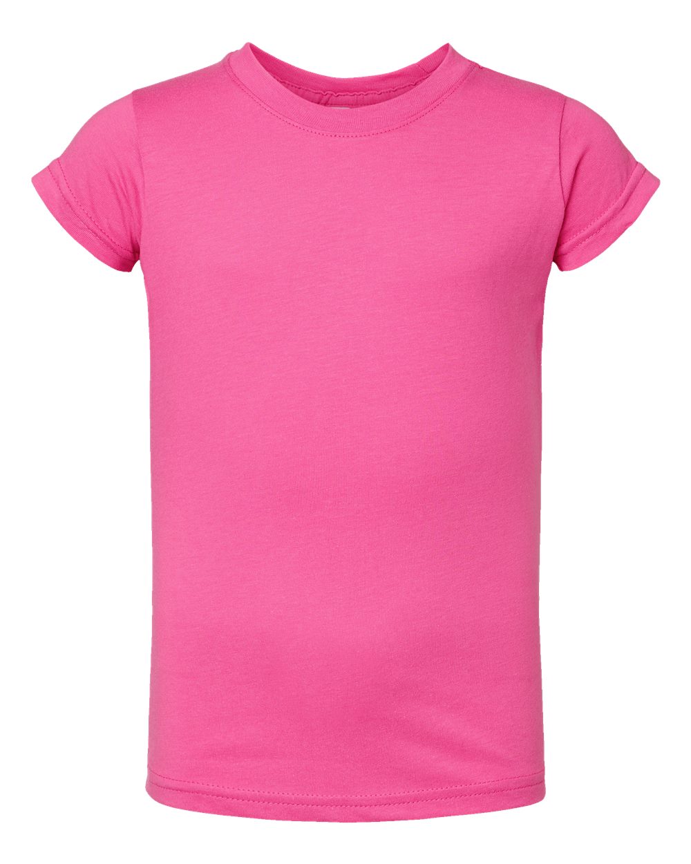 Toddler Girls Fine Jersey Tee - Front - B32038693 - Raspberry