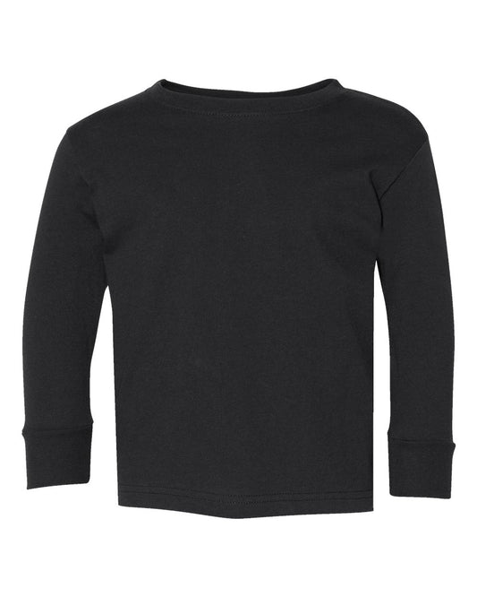 Toddler Fine Jersey Long Sleeve Tee - Front - B24638502 - Black