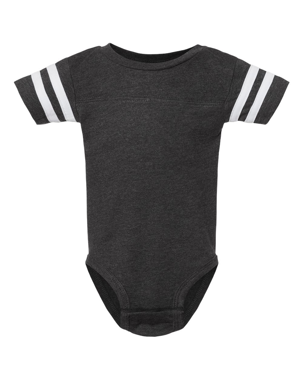 Infant Football Fine Jersey Bodysuit - Front - B34038511 - Vintage Smoke/ White
