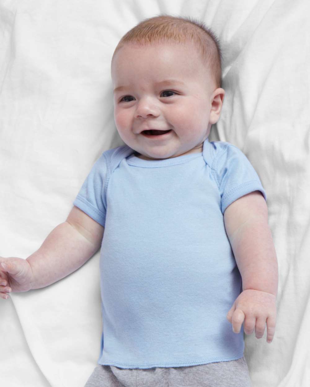 Infant Baby Rib Tee - OnModelFront - B35538251 - Light Blue
