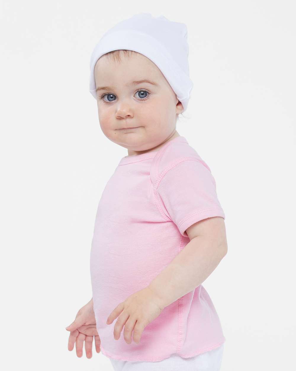 Infant Baby Rib Tee - OnModelSide - B35538301 - Pink