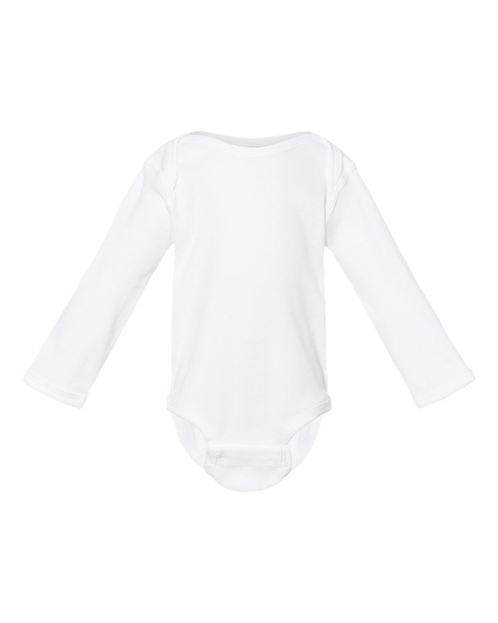 Infant Long Sleeve Baby Rib Bodysuit - Front - B35838002 - White