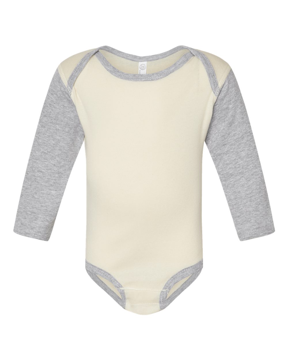 Infant Long Sleeve Baby Rib Bodysuit - Front - B35838233 - Natural/ Heather