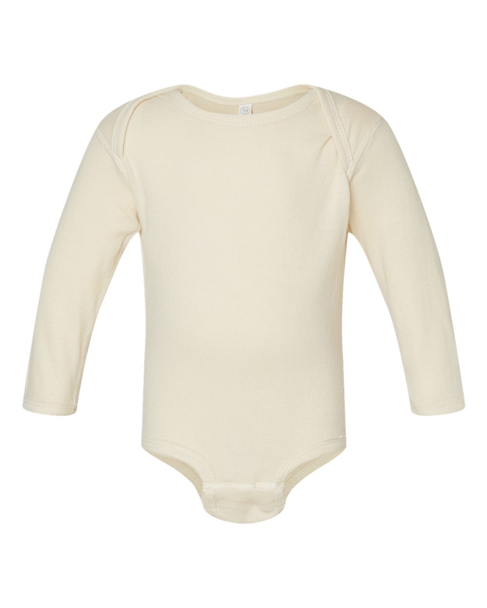 Infant Long Sleeve Baby Rib Bodysuit - Front - B35838244 - Natural