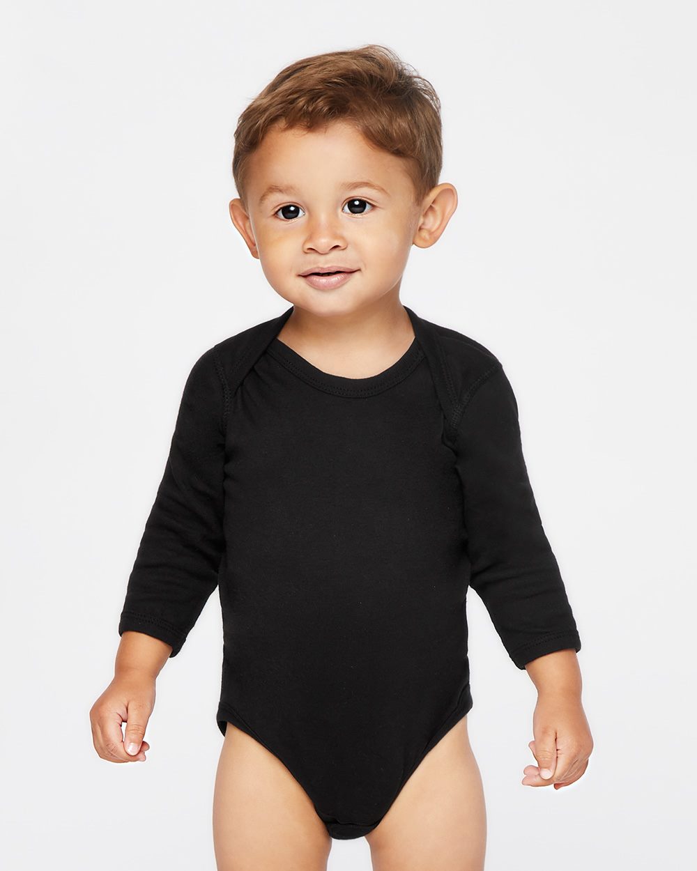 Infant Long Sleeve Baby Rib Bodysuit - styleImage