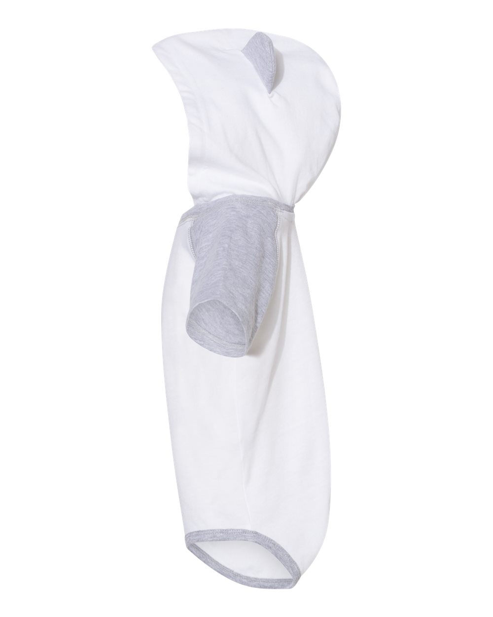 Infant Fine Jersey Raglan Bodysuit with Hood & Ears - DirectSide - B70338001 - Blended White/ Vintage Heather