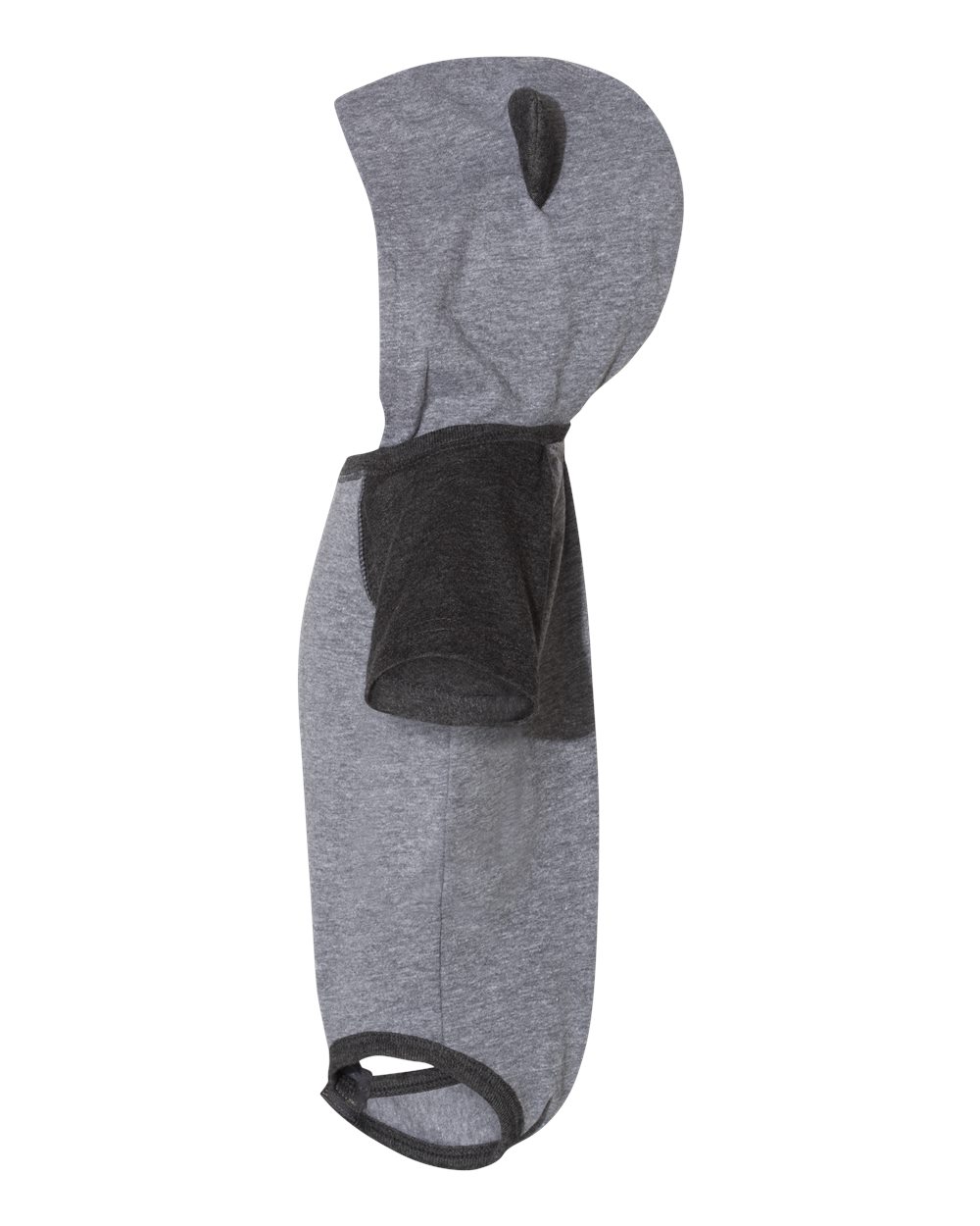 Infant Fine Jersey Raglan Bodysuit with Hood & Ears - DirectSide - B70338121 - Granite Heather/ Vintage Smoke