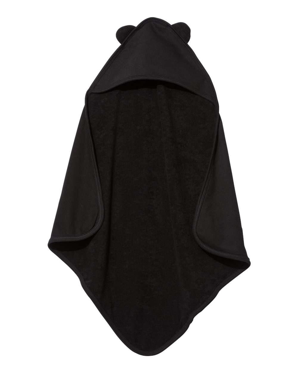 Terry Cloth Hooded Towel with Ears - Front - B03038500 - Black