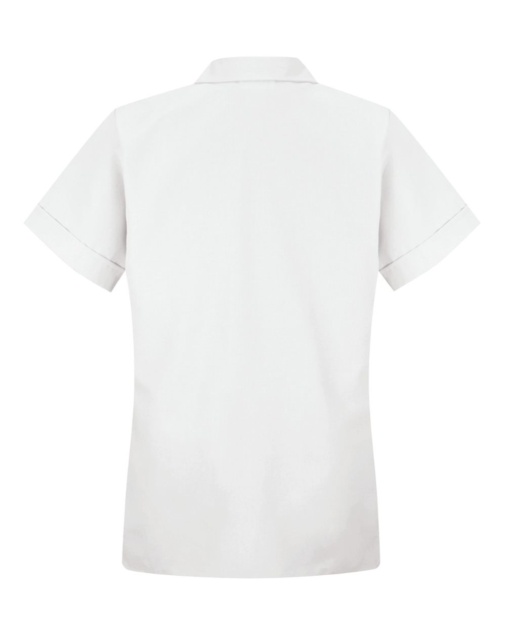 Women's Loose Fit Short Sleeve Button Smock - Back - B85330003 - White