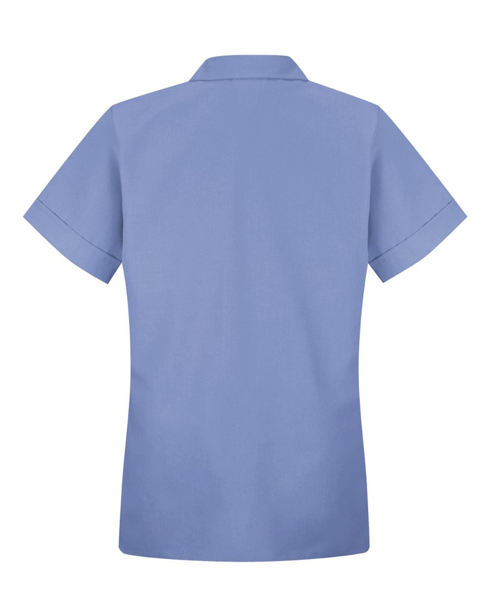 Women's Loose Fit Short Sleeve Button Smock - Back - B85330253 - Light Blue