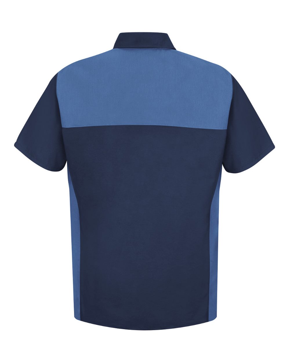 Men's Short Sleeve Motorsports Shirt - Back - B81530253 - Navy/ Postman Blue