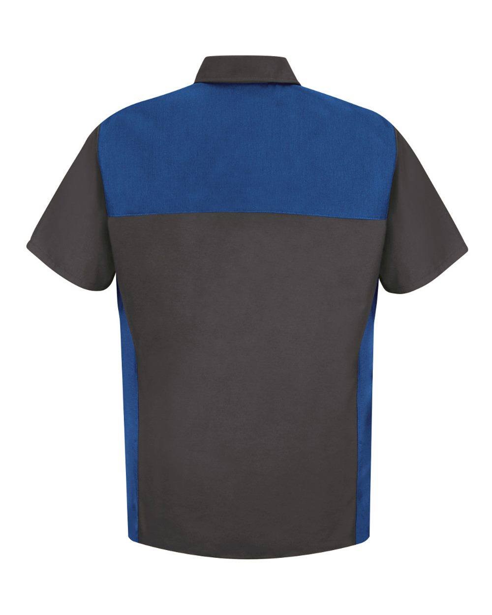 Men's Short Sleeve Motorsports Shirt - Back - B81530583 - Charcoal/ Royal