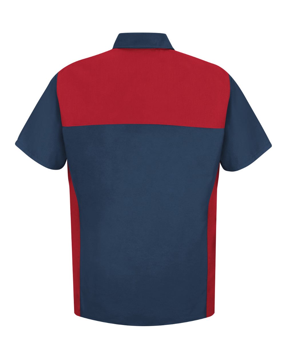 Men's Short Sleeve Motorsports Shirt - Back - B81530703 - Navy/ Red