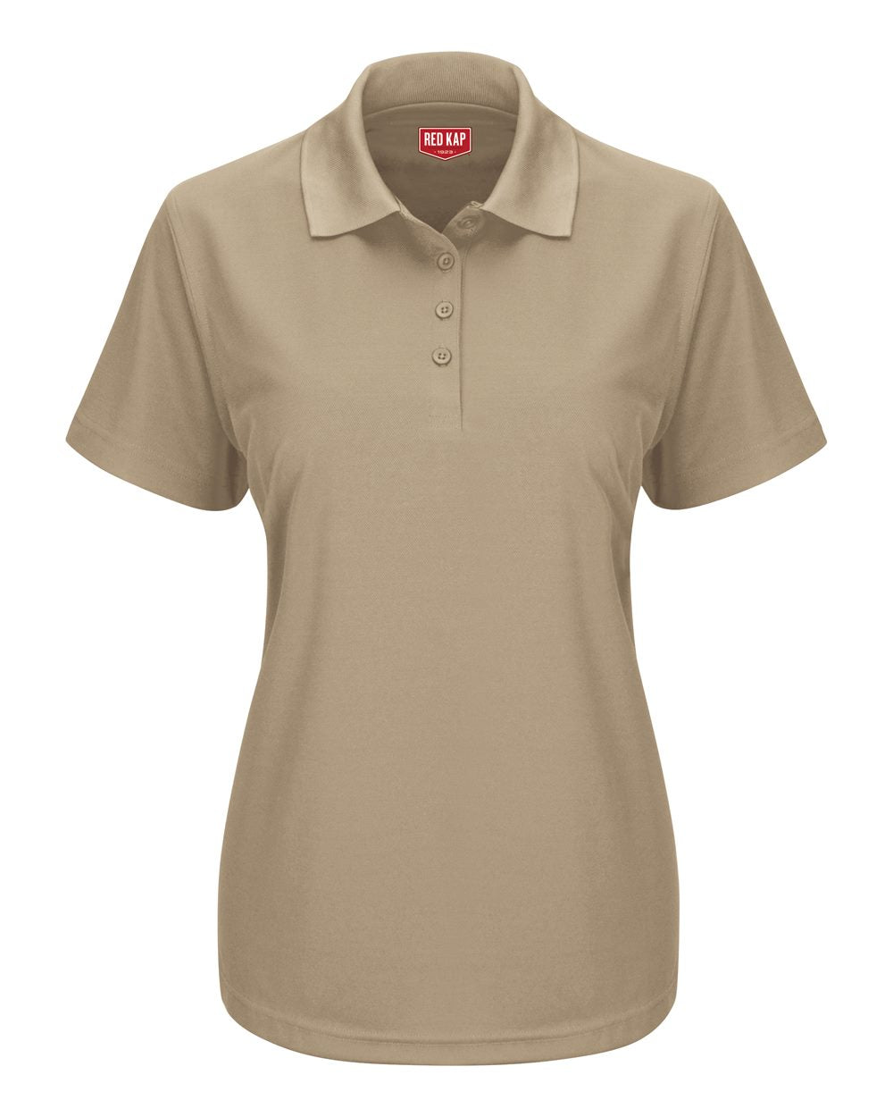 Women's Performance Knit Pocketless Core Polo - Front - B54230240 - Khaki